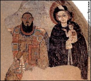 Nubian bishop portrayed with the virgin Mary