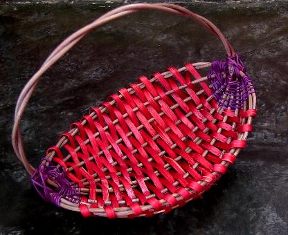 Reed basket handwoven by Beni, 2014