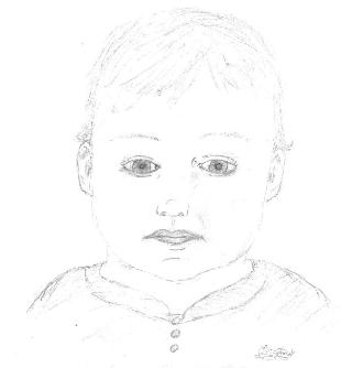 Charcoal Portrait of baby by Grace Anne, 2013